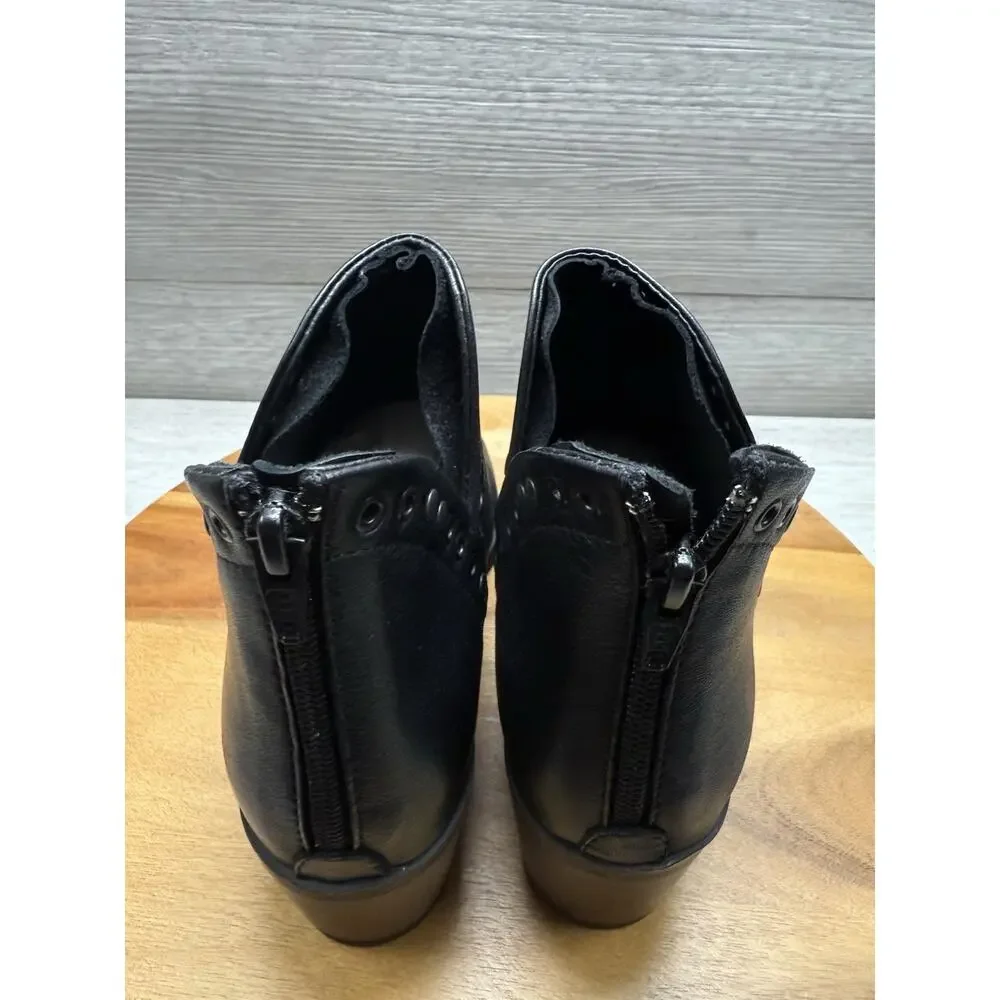 Bueno Women’s Cora Ankle Boots Booties Black Nubuck Eyelet Block Zip. Read.